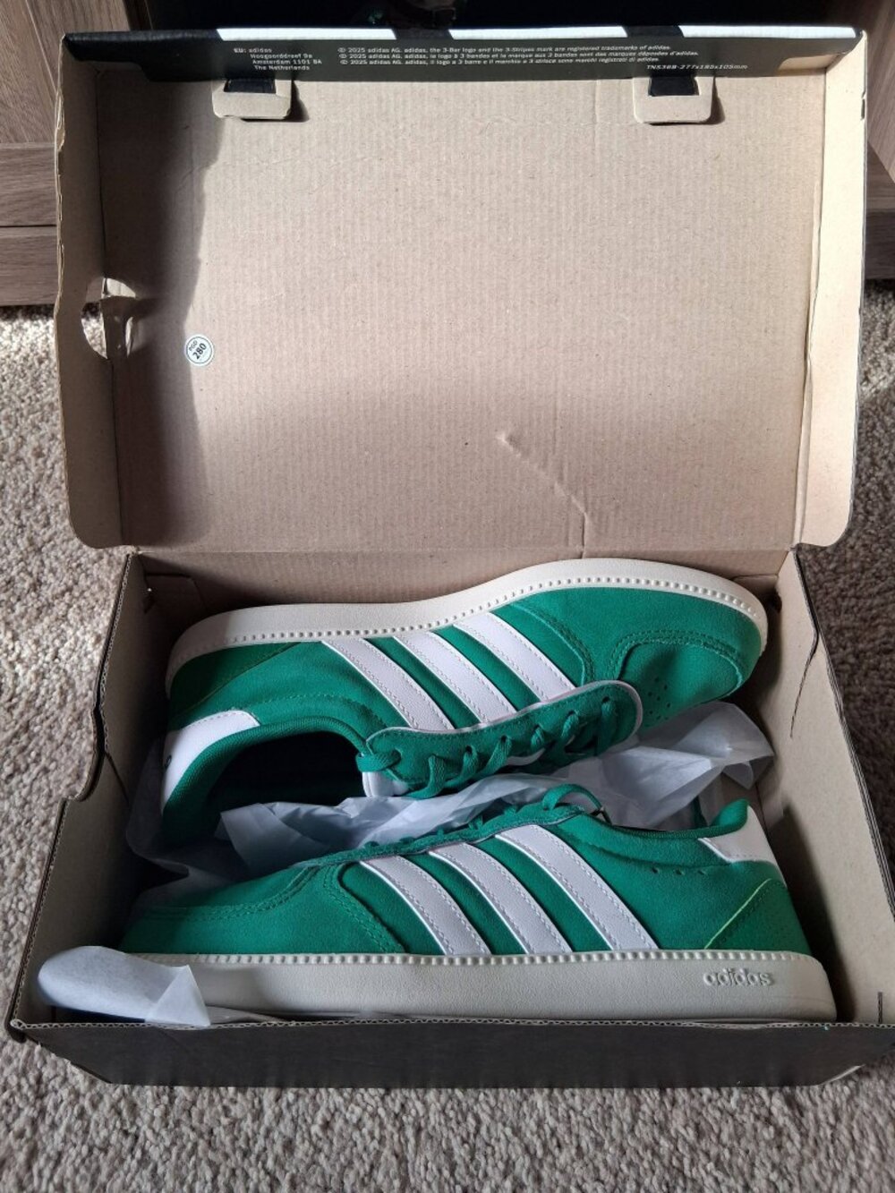 Adidas Women's BREAKNET SLEEK Sneakers Court Green / Cloud JH6896 Sz 7.5